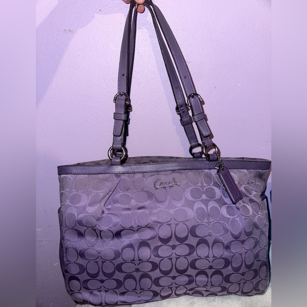 Coach Lavender Signature Tote Bag